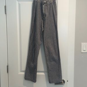 Gingham print stretchy pants